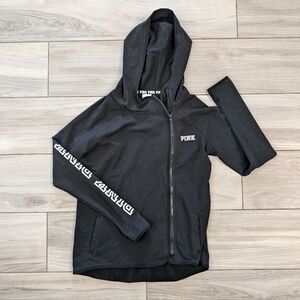 PINK Victoria's Secret Asymmetrical Full Zip Hoodie with Thumbholes